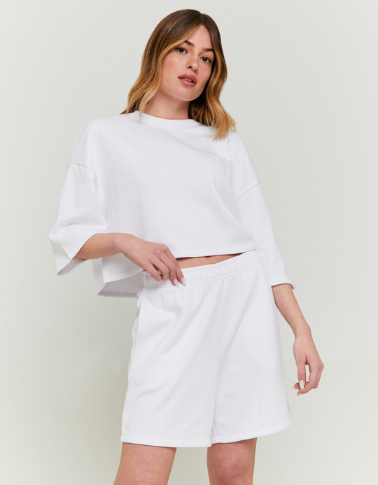 TALLY WEiJL, Weiße Bermuda-Sweatshorts for Women