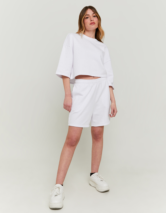 TALLY WEiJL, Bermuda Bianchi in Felpa for Women