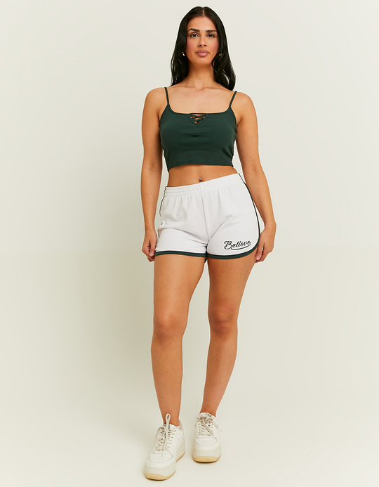 TALLY WEiJL, White Printed Sweat Shorts for Women