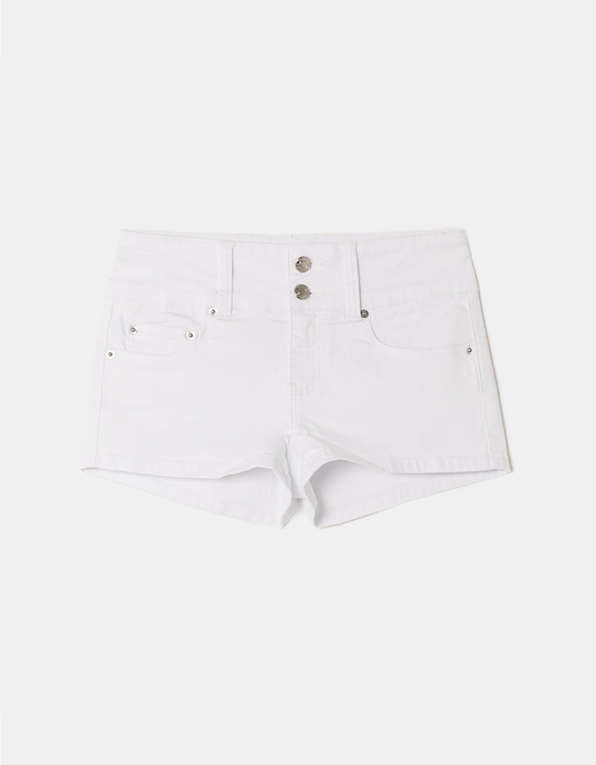 TALLY WEiJL, White Mid-Waist Shorts for Women