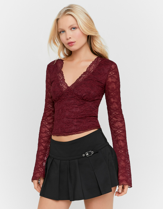 TALLY WEiJL, Schwarzer Plissierter Mini Skort for Women