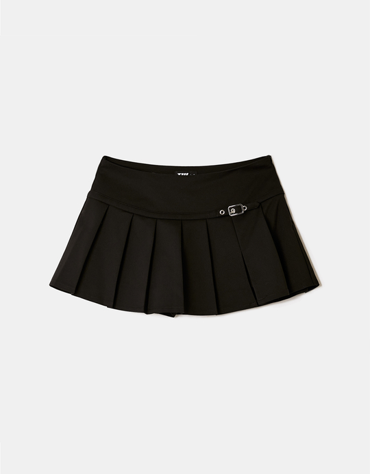 TALLY WEiJL, Schwarzer Plissierter Mini Skort for Women