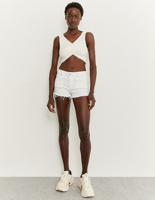 TALLY WEiJL, Shorts a Vita Bassa Bianchi for Women
