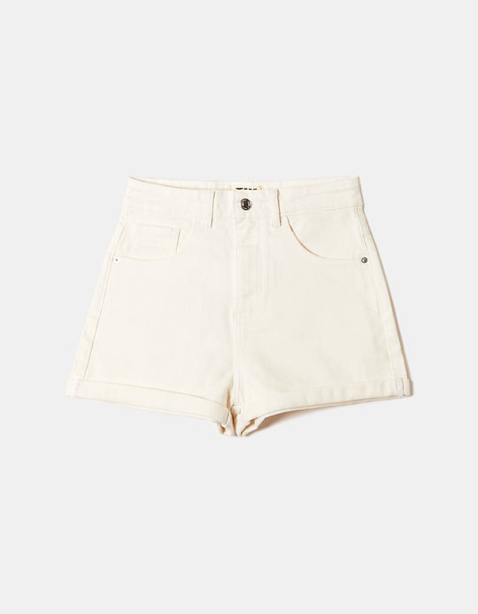 TALLY WEiJL, Pantaloncini Mom a Vita Alta Bianchi for Women
