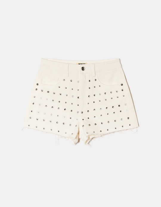 TALLY WEiJL, High Waist Shorts with Strass for Women