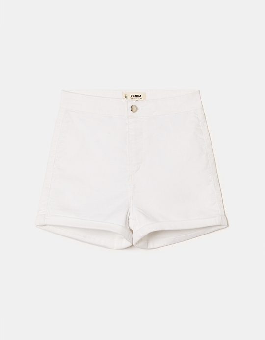 TALLY WEiJL, Weiße High Waist Skinny Denim Shorts for Women