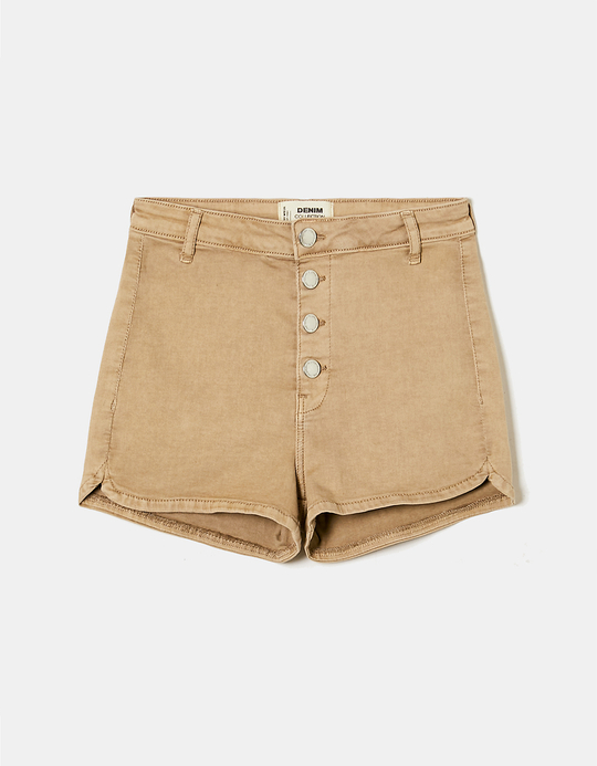 TALLY WEiJL, High Waist Buttoned Mini Fitted Shorts for Women