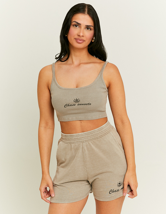 TALLY WEiJL, Grey Printed Sweat Shorts for Women