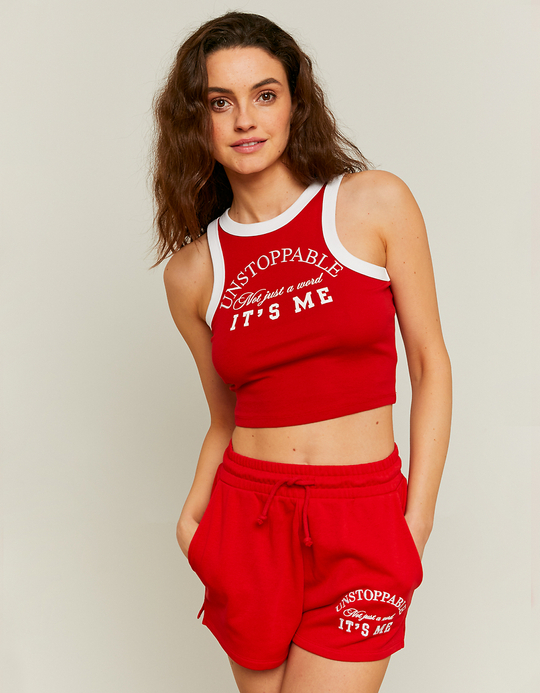 TALLY WEiJL, Red Printed Sweat Shorts for Women