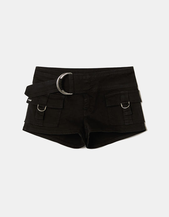 TALLY WEiJL, Black Belted Mini Shorts for Women
