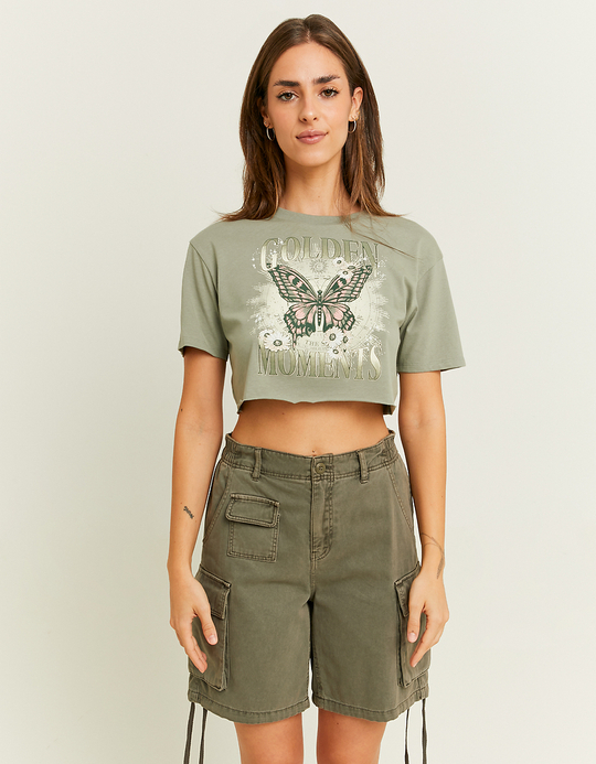 TALLY WEiJL, Brown Mid Waist Cargo Shorts for Women