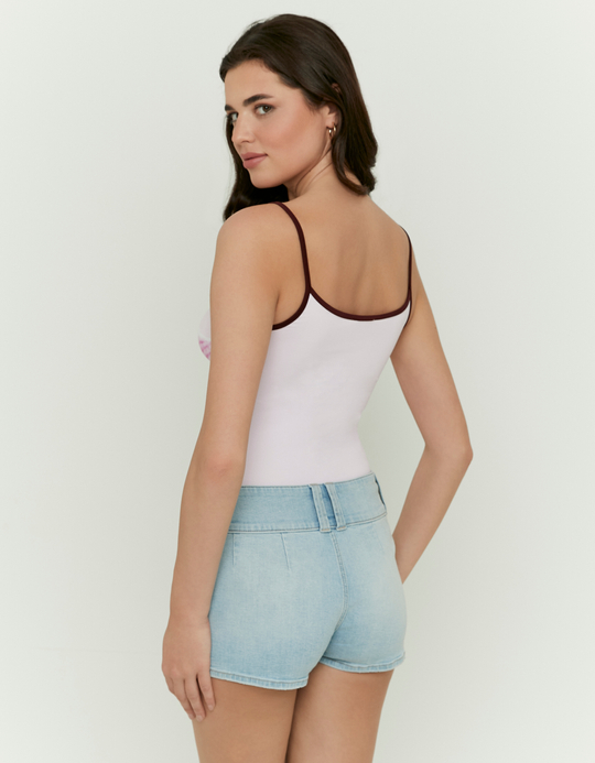 TALLY WEiJL, Blue Low Waist Denim Mini Shorts for Women