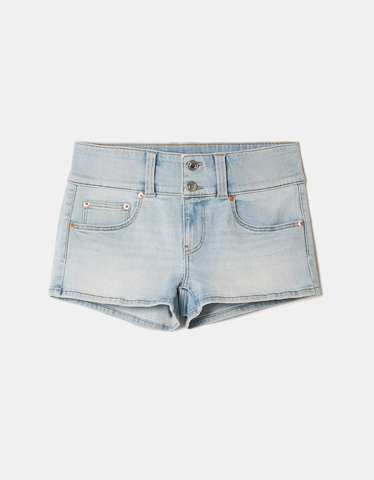 TALLY WEiJL, Blue Low Waist Denim Mini Shorts for Women