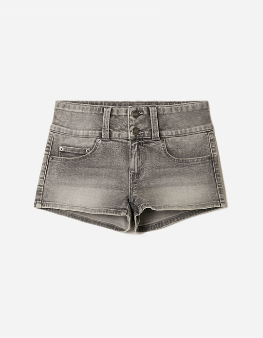 TALLY WEiJL, Grey Low Waist Shorts for Women
