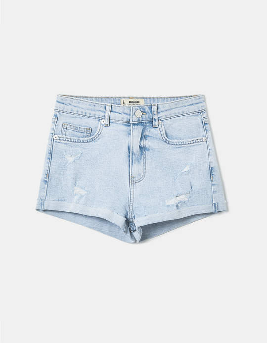 TALLY WEiJL, Shorts di Jeans strappati a Vita Media for Women