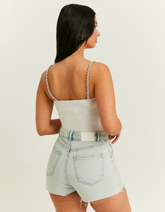 TALLY WEiJL, Short Mom Taille Haute avec Strass for Women