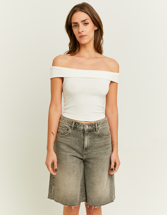TALLY WEiJL, High Waist Wide Bermuda Shorts for Women