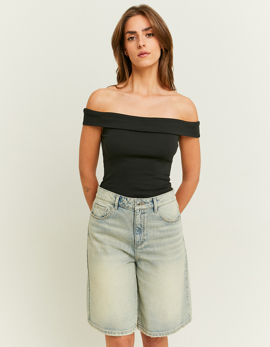 TALLY WEiJL, High Waist Wide Bermuda Shorts for Women