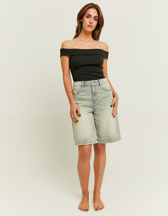TALLY WEiJL, High Waist Wide Bermuda Shorts for Women