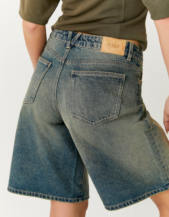 TALLY WEiJL, Short Bermuda Large Taille Mi-Haute Bleu for Women