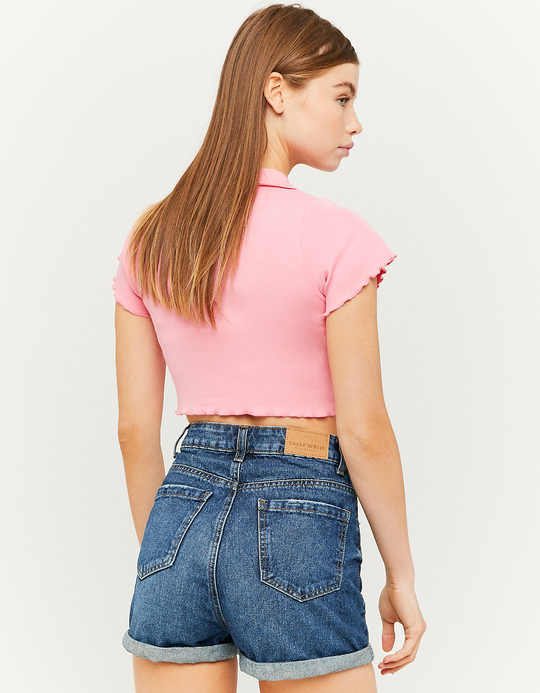 TALLY WEiJL, High Waist Ripped Denim Mom Shorts for Women