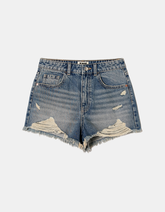TALLY WEiJL, Mom shorts in denim a vita alta for Women