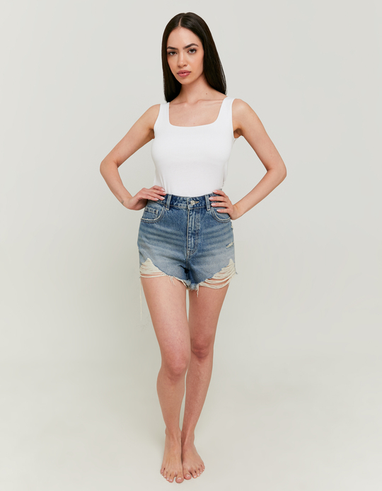 TALLY WEiJL, Mom shorts in denim a vita alta for Women
