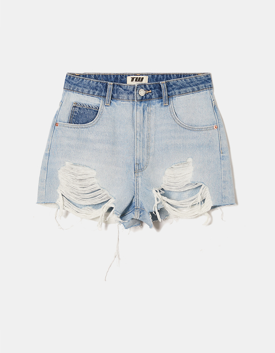 TALLY WEiJL, Short Taille Haute Destroy Mom for Women