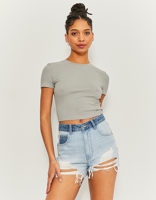 TALLY WEiJL, Short Taille Haute Destroy Mom for Women