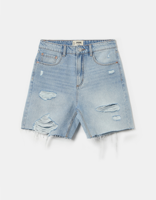 TALLY WEiJL, High Waist Denim Bermuda Shorts for Women