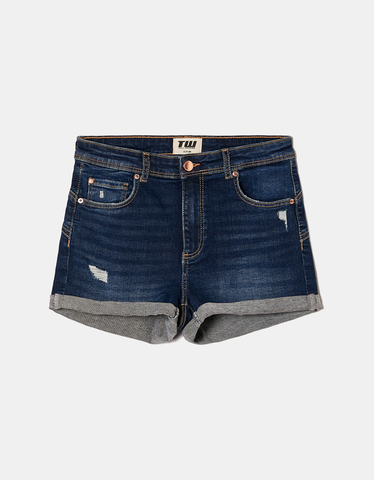 TALLY WEiJL, Shorts push-up in denim a vita media for Women