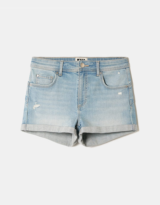 TALLY WEiJL, Blue Mid Waist Push-up Shorts for Women