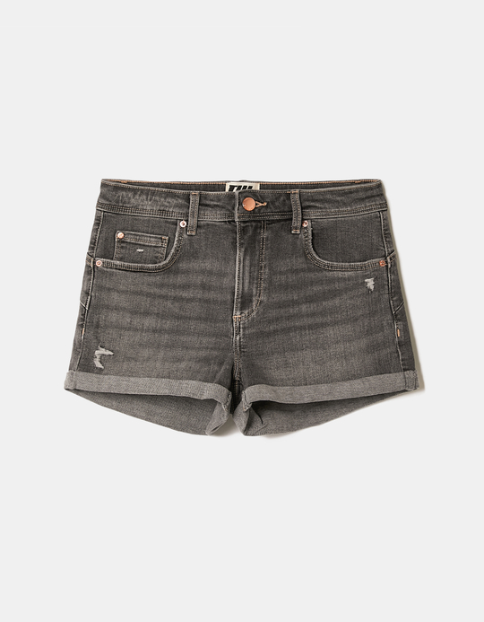 TALLY WEiJL, Grey Mid Waist Push-up Shorts for Women