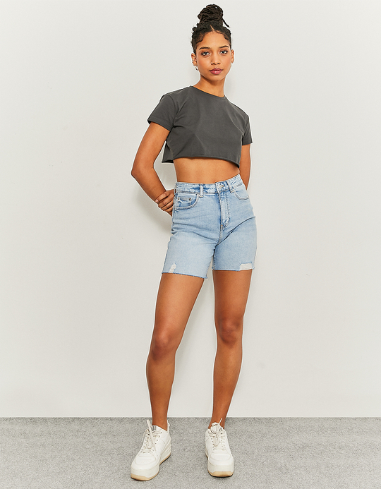 TALLY WEiJL, Blue Stretch Bermuda Shorts for Women