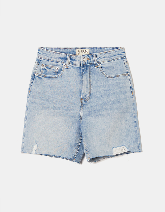 TALLY WEiJL, Blaue Stretch-Bermudashorts for Women