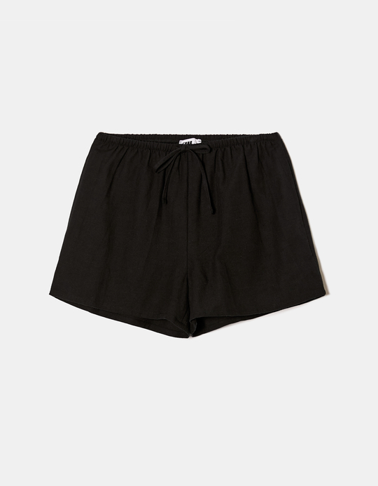 TALLY WEiJL, Σορτς Λινό Μαύρο for Women