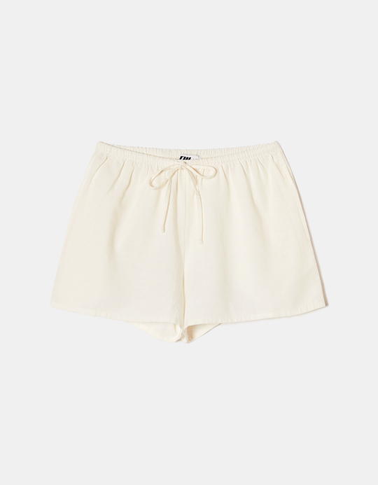 TALLY WEiJL, Weisse gewobene Leinenshorts for Women