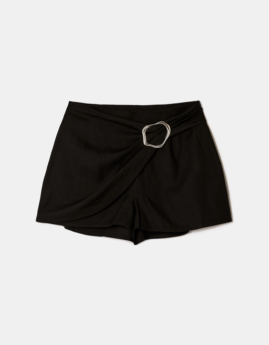 TALLY WEiJL, Mini Shorts Neri con Dettaglio Metallico for Women