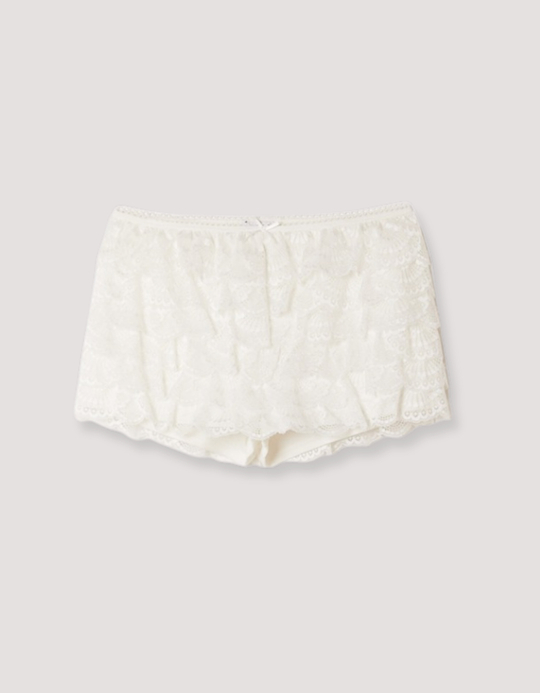 TALLY WEiJL, White Lace Mini Shorts for Women