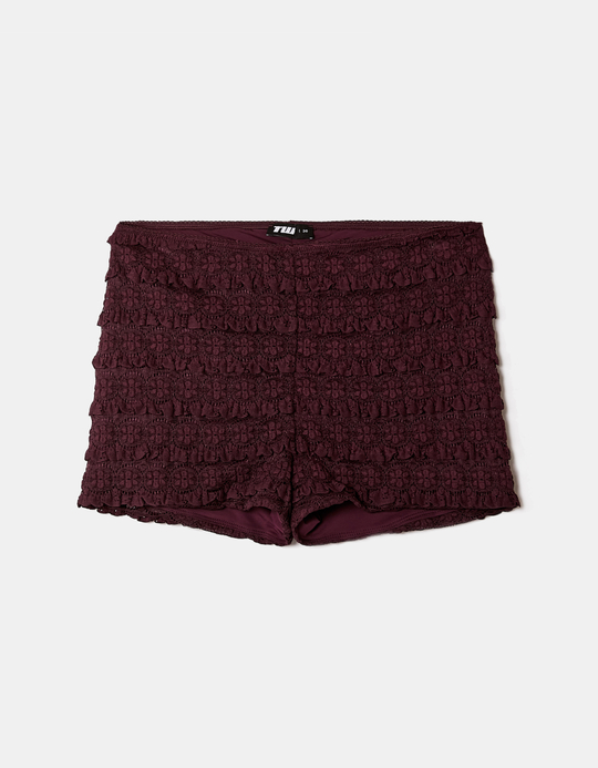 TALLY WEiJL, Burgundy Mini Shorts for Women