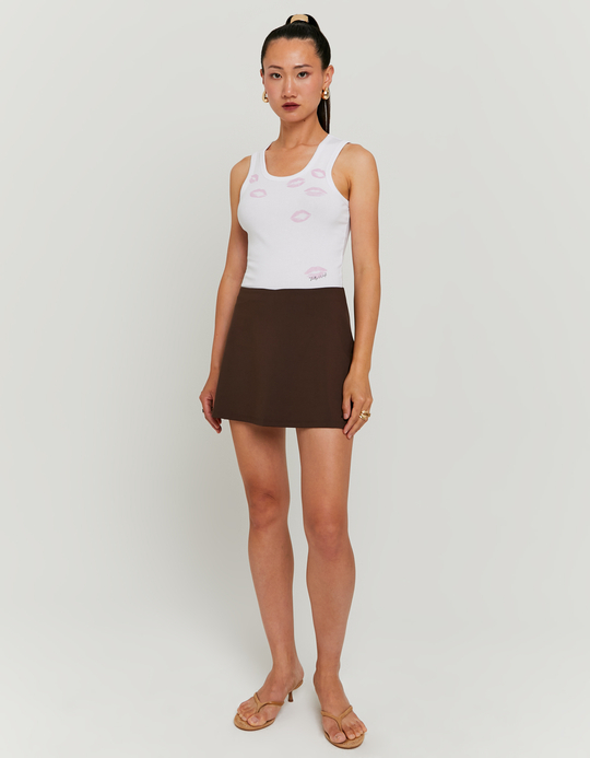 TALLY WEiJL, Brauner Basic Mini Skort for Women