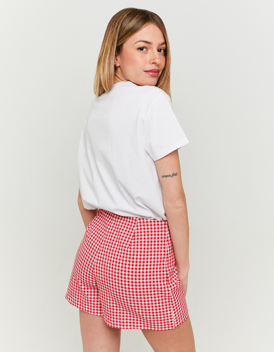 TALLY WEiJL, Mini Jupe-Short à Imprimé Vichy et Détail Nœuds for Women