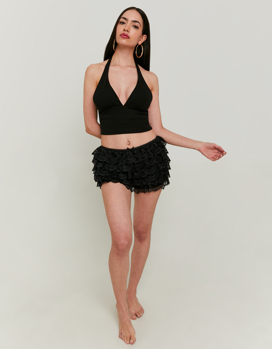 TALLY WEiJL, Black Bloomer Micro Shorts for Women