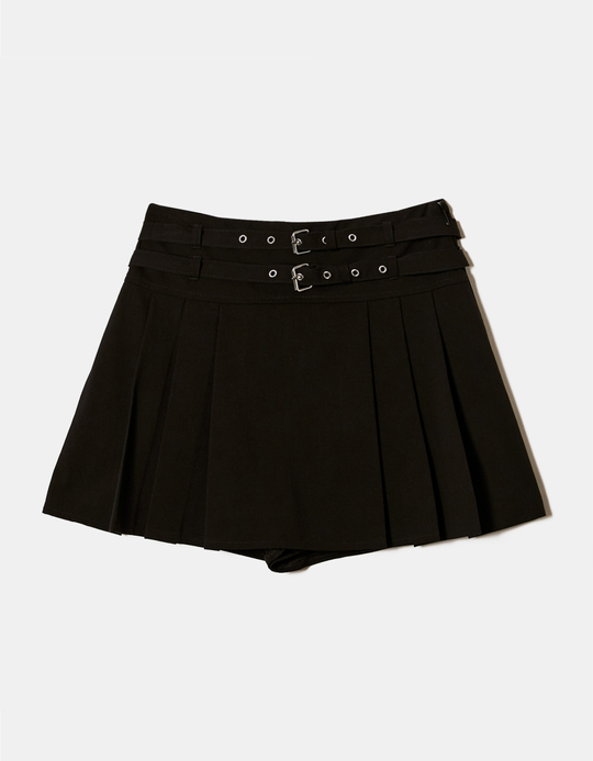 TALLY WEiJL, Black Skort with Double Belt for Women