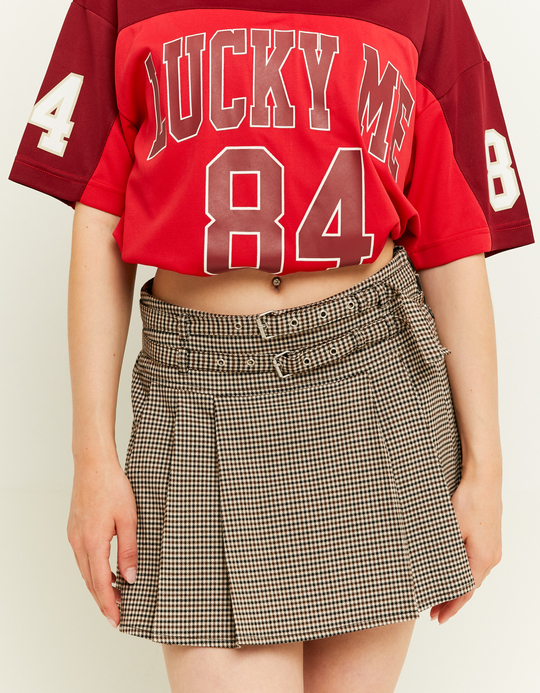 TALLY WEiJL, Checkered Skort with Double Belt for Women