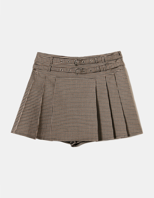 TALLY WEiJL, Checkered Skort with Double Belt for Women