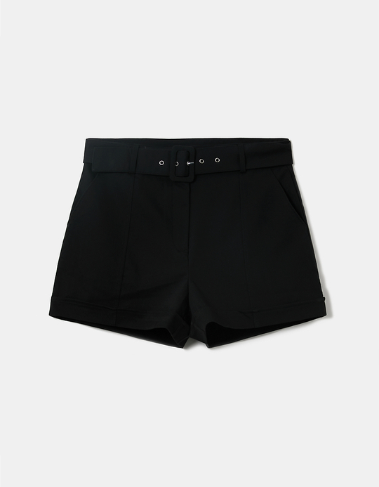 TALLY WEiJL, Shorts Paperbag A Vita Alta Neri for Women