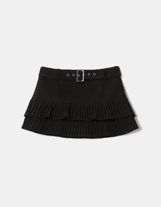 TALLY WEiJL, Schwarzer Plissee Mini Skort for Women