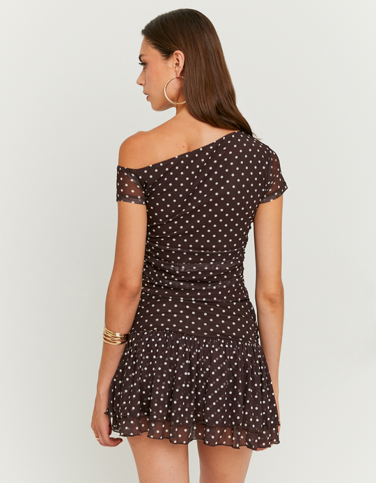 TALLY WEiJL, Brauner Mini Skort mit Punkten for Women