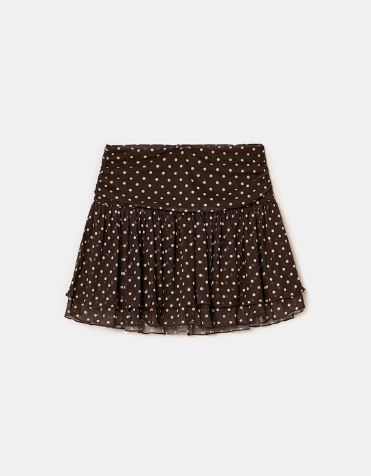TALLY WEiJL, Brauner Mini Skort mit Punkten for Women